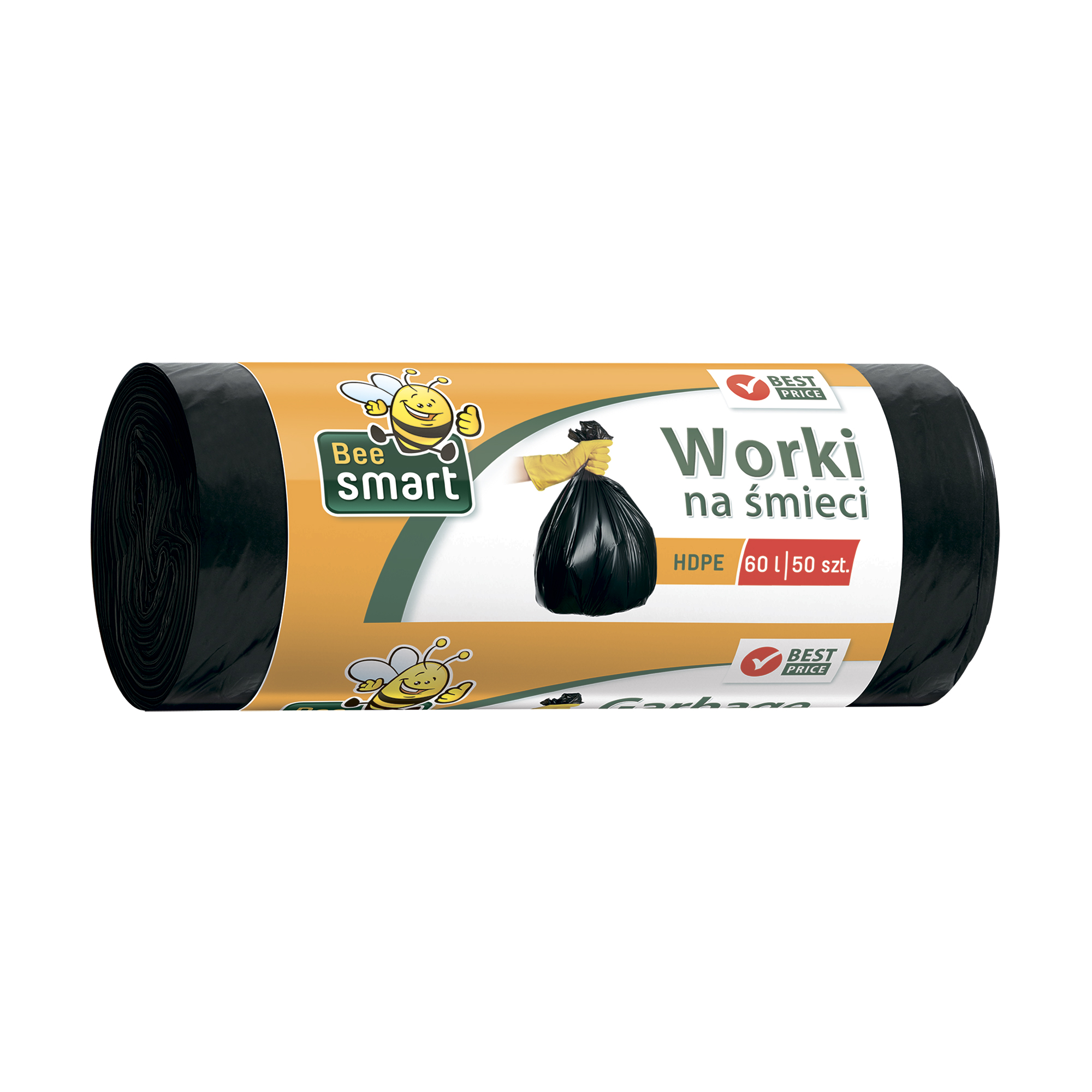 Пакети для сміття Paclan Bee Smart Bin Liner 60 л, 50 шт